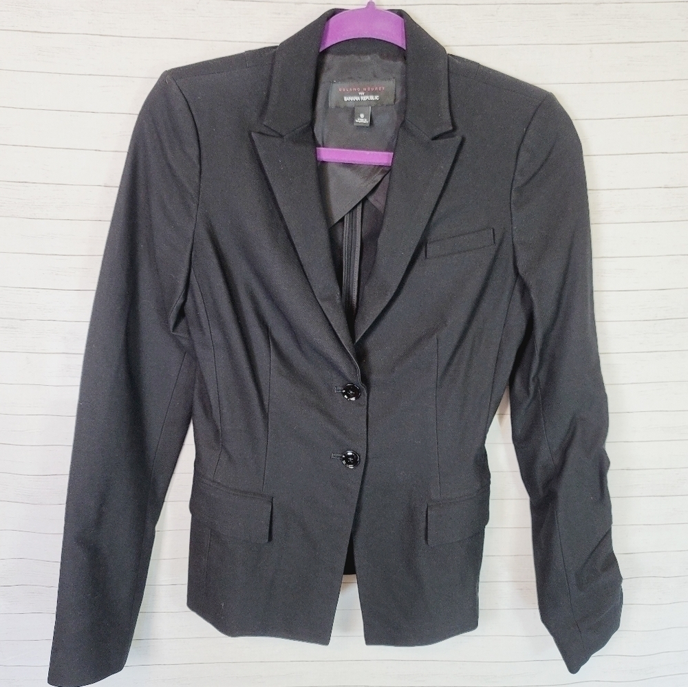 ROLAND MOURET FOR BANANA REPUBLIC BLACK BLAZER JACKET, SZ 6
